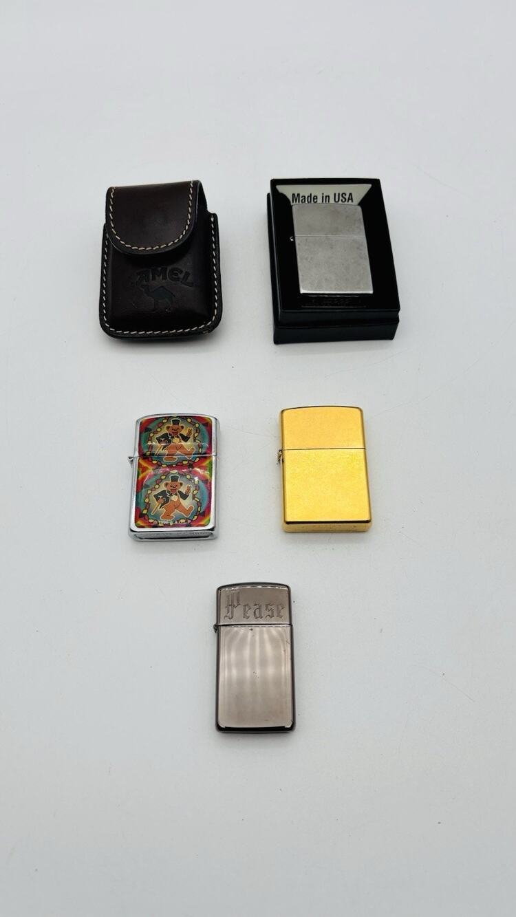 3 Zippo Lighters And 2 AADLP Lighters mixed Lot Of 5 NEW & PRE-OWNED conditions